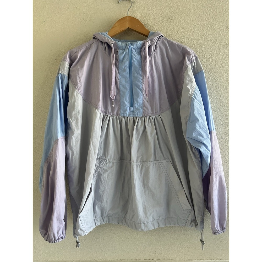 American Eagle Colorblock Windbreaker Jacket Small Oversized Pastel Retro Urban